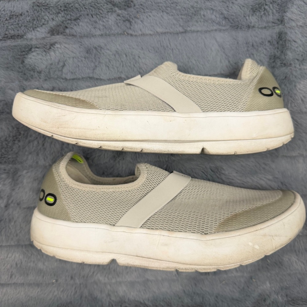 Oofos OOmg Low Recovery Shoes Gray Mesh Slip On Sneakers W9 EU 40 Q2-692021-8
